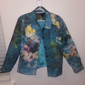 Vibrant Floral Jean Jacket